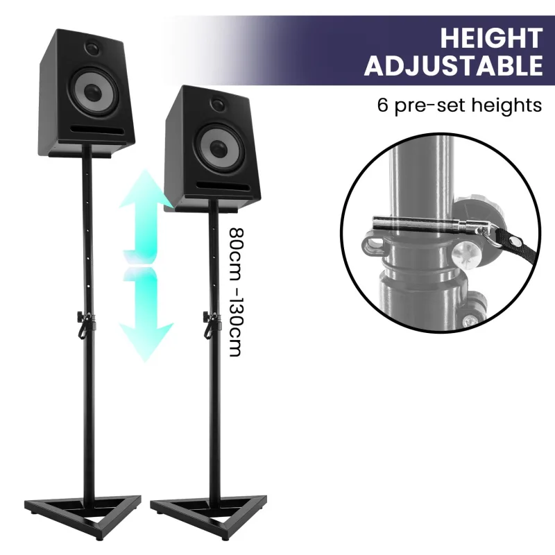 Karrera Adjustable Floor Speaker Stand Surround Sound – Black