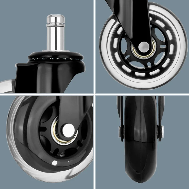 5X 3” Rollerblade Style Wheels Office Chair Casters – Slient Smooth, 11x22mm Stem