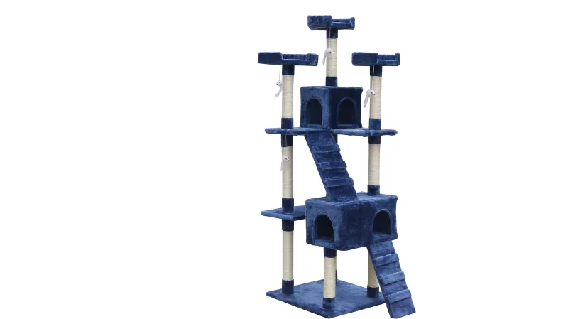 YES4PETS 180 cm Cat Kitten Scratching Post Tree W ladder-Blue YES4PETS 180 cm Cat Kitten Scratching Post Tree W ladder-Blue