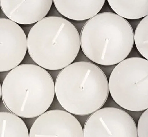 50 Pack Bulk Tea Light Candles – White Smokeless Tealights Unscented – 9 Hour Burn Time
