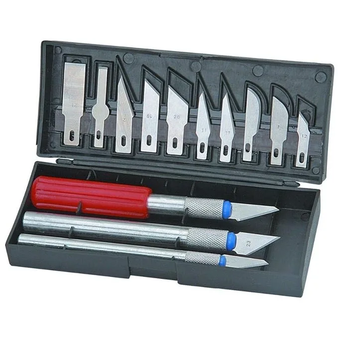13Pc Durable Precision Knife Set Exacto Style Multi-function Hobby Knife Crafts 13Pc Durable Precision Knife Set Exacto Style Multi-function Hobby Knife Crafts