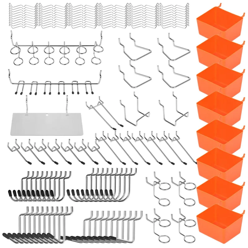 142Pc Pegboard Hooks Set Peg board Hanger Assortment Storage Trays Organizer Bin 142Pc Pegboard Hooks Set Peg board Hanger Assortment Storage Trays Organizer Bin