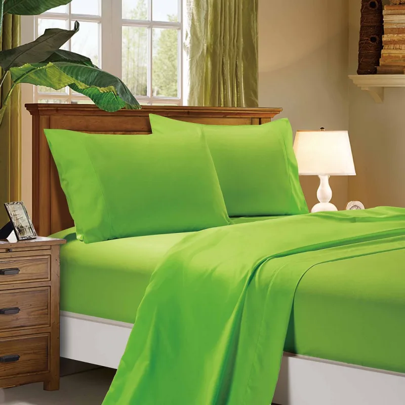 1000TC Ultra Soft Double Size Bed Green Flat & Fitted Sheet Set 1000TC Ultra Soft Double Size Bed Green Flat & Fitted Sheet Set