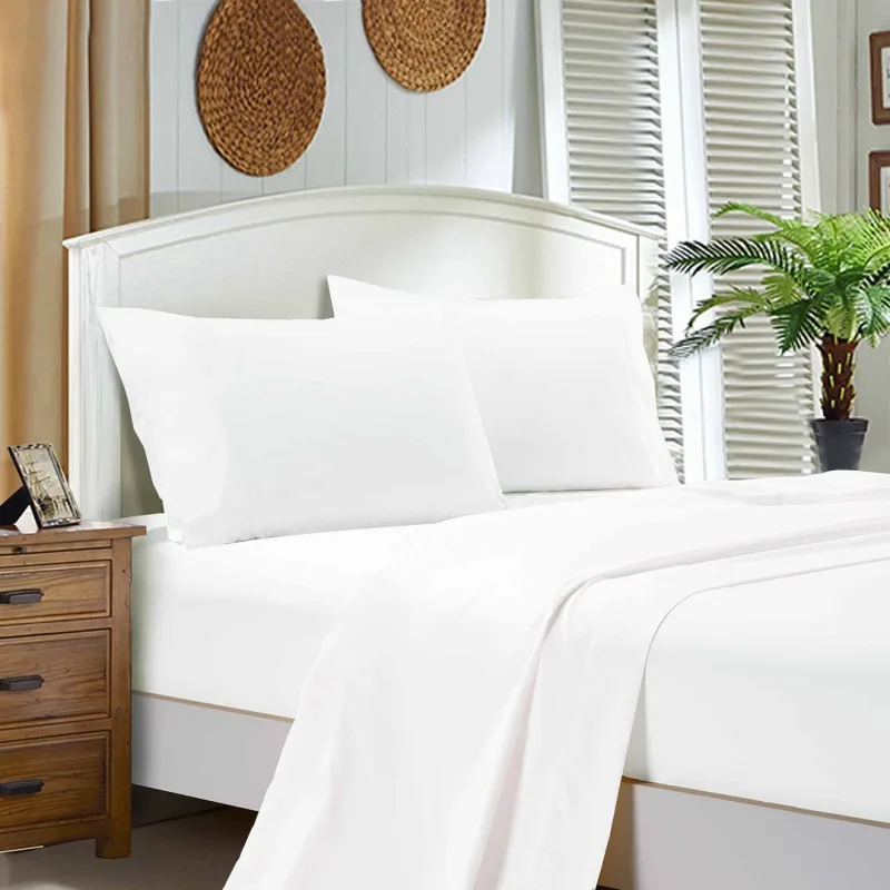 1000TC Ultra Soft King Single Size Bed White Flat & Fitted Sheet Set 1000TC Ultra Soft King Single Size Bed White Flat & Fitted Sheet Set