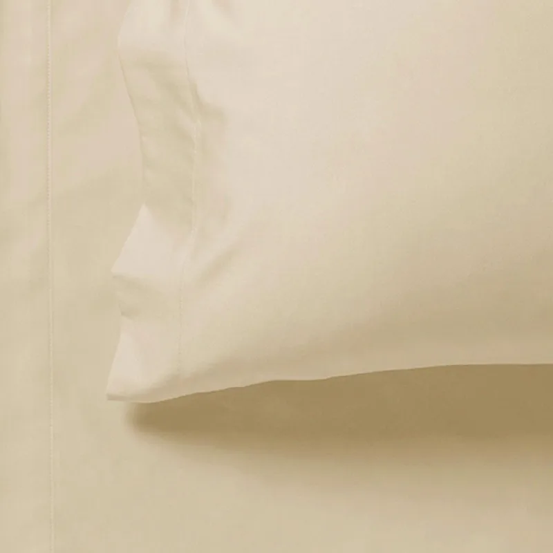 1000TC Ultra Soft Fitted Sheet & Pillowcase Set – Single Size Bed – Beige