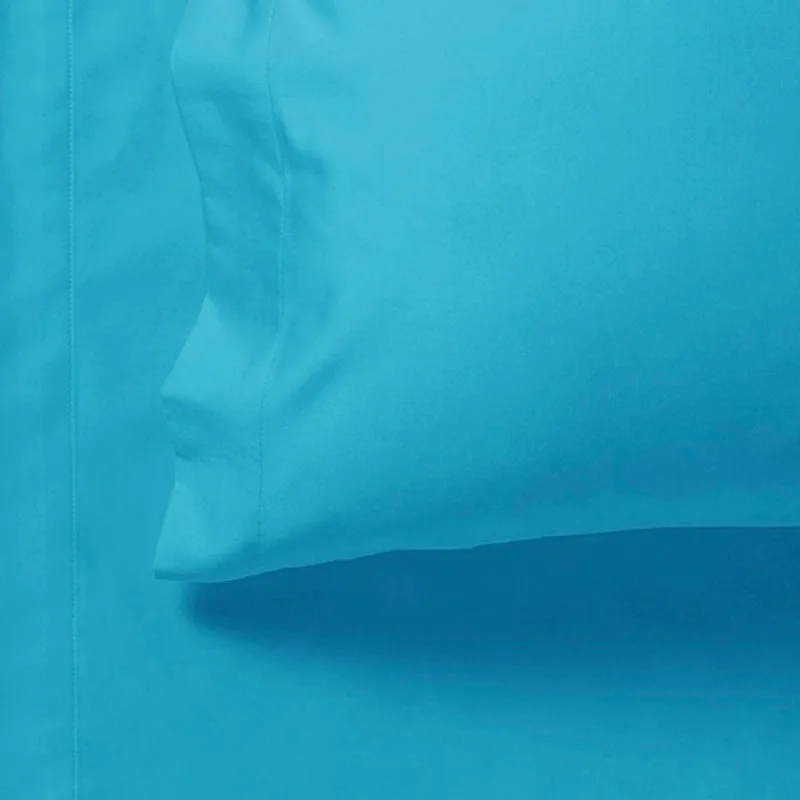 1000TC Ultra Soft Fitted Sheet & 2 Pillowcases Set – Super King Size Bed – Light Blue