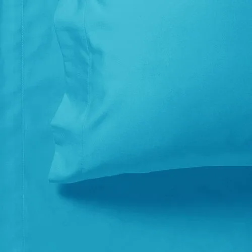 1000TC Ultra Soft Super King Size Bed Light Blue Flat & Fitted Sheet Set