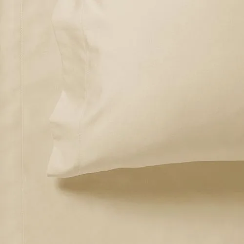 1000TC Ultra Soft Single Size Bed Yellow Cream Flat & Fitted Sheet Set