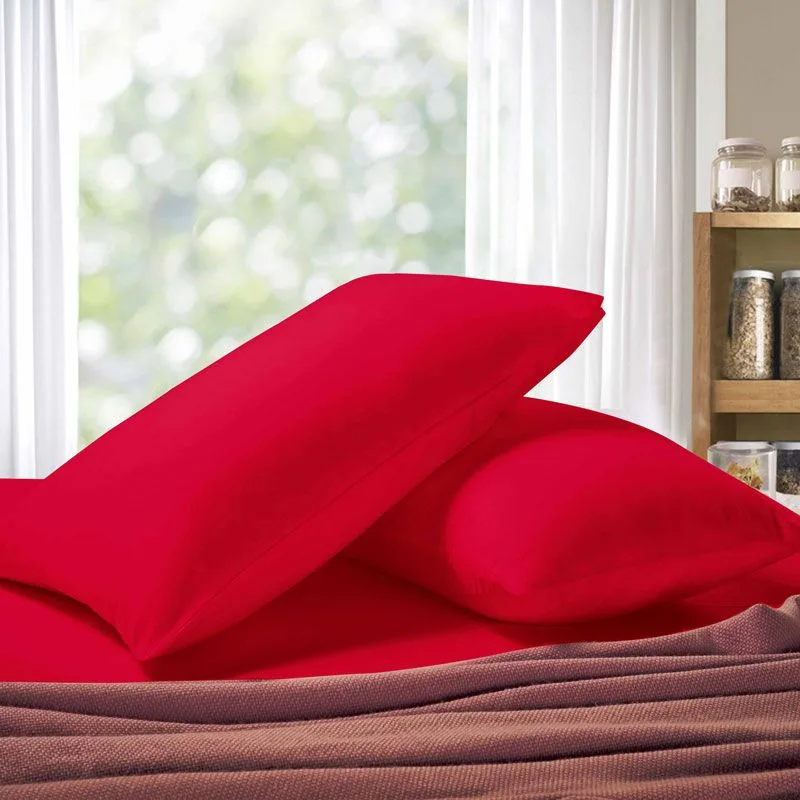 1000TC Premium Ultra Soft King size Pillowcases 2-Pack – Red