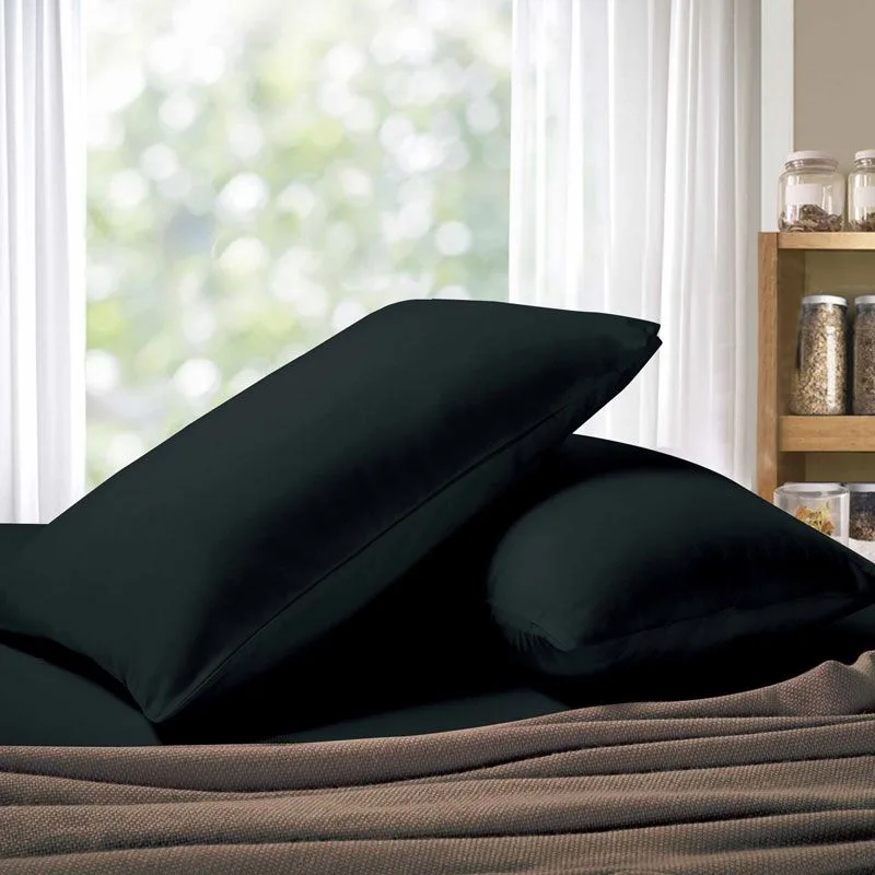 1000TC Premium Ultra Soft Queen size Pillowcases 2-Pack – Black