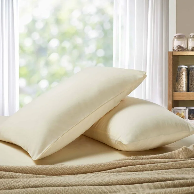 1000TC Premium Ultra Soft Queen size Pillowcases 2-Pack – Yellow Cream