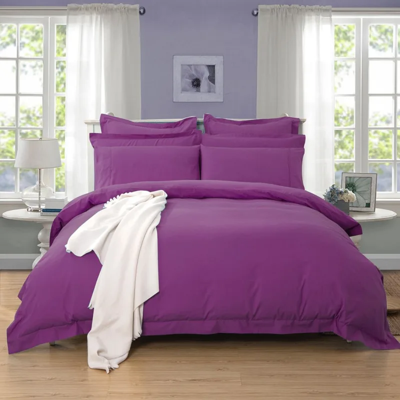 1000TC Tailored Super King Size Purple Duvet Quilt Cover Set 1000TC Tailored Super King Size Purple Duvet Quilt Cover Set