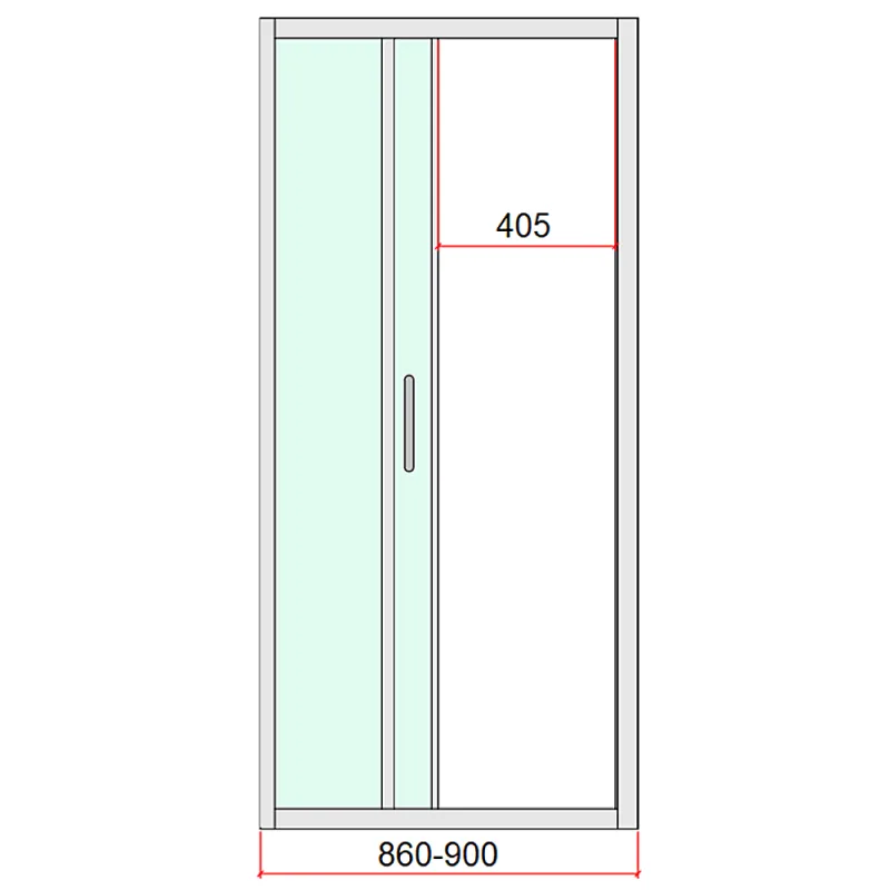 40mm Adjustable Contemporary Corner Sliding Chrome Shower Screen 90x92cm