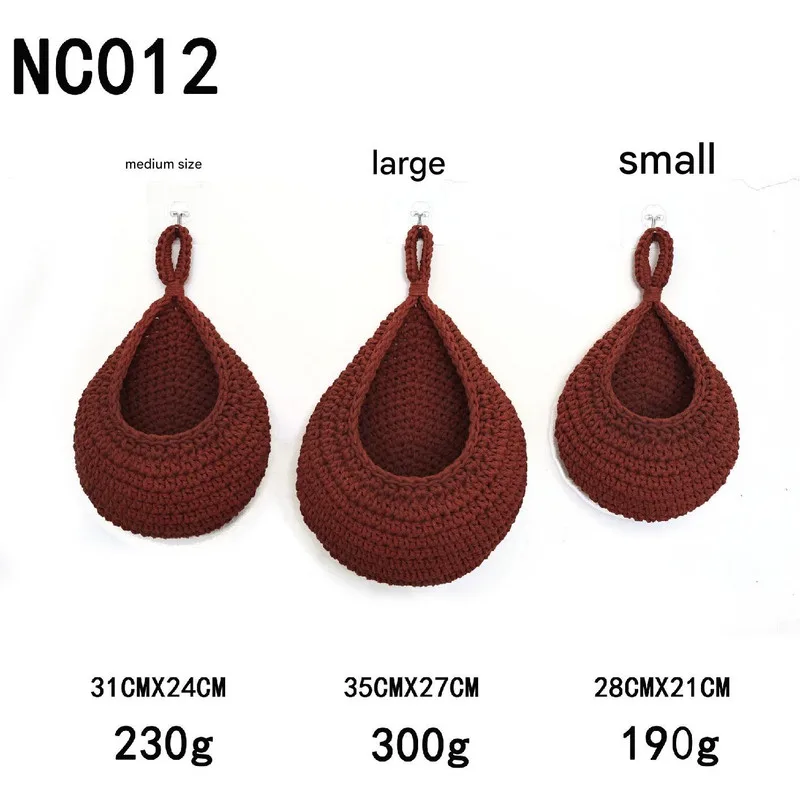 Red 3-Piece Wall-Mounted Cotton Rope Storage Baskets – Large, Medium, and Small Hand-Woven Fruit/Vegetable/Storage Nets (Large weight 300g, Medium weight 230g, Small weight 200g) Red 3-Piece Wall-Mounted Cotton Rope Storage Baskets – Large, Medium, and Small Hand-Woven Fruit/Vegetable/Storage Nets (Large weight 300g, Medium weight 230g, Small weight 200g)