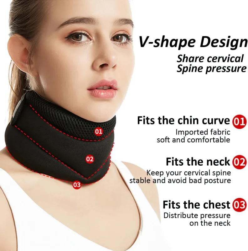 2PCS Ergonomic Neck Support Brace – Adjustable and Comfortable for Cervical Spine Relief