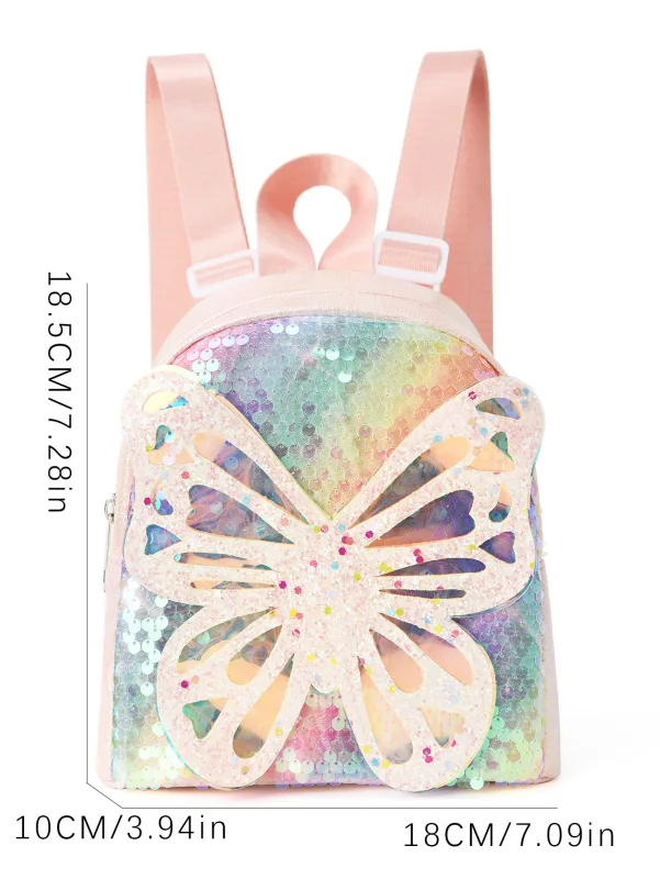 Glitter Butterfly Sequin Backpack – Sparkling Small Backpack for Kids