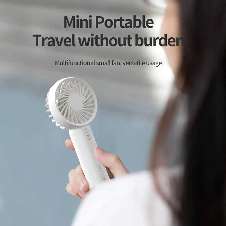 White Mini Handheld Rechargeable Fan – Portable USB-Powered Cooling with Keyring