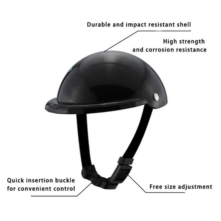 Size L Black Pet Helmet & Goggles Set – Adjustable Safety Gear for Dogs, UV Protection, Durable ABS Material, Stylish Outdoor Accessory