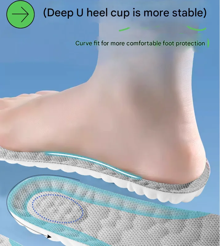 5 pcs 4D Cloud Technology Shoe Inserts – High Rebound, Super Soft, Breathable, Athletic Support (size : 37-38/245mm)