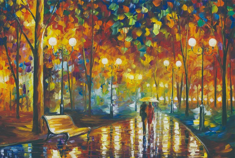 Walking puzzle in the rain Walking puzzle in the rain