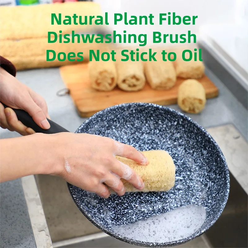 4-Pack Natural Loofah Sponge Scrubber (Oval Compressed Slice: 13x8CM) – Eco-Friendly Dual Use for Kitchen & Body