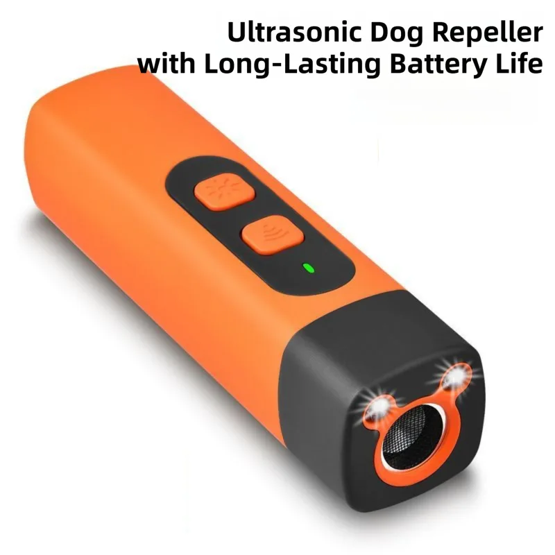 Portable Single-Head Ultrasonic Dog Repeller & Trainer with LED Flashlight – Multi-Function Pet Safety Device for Outdoors