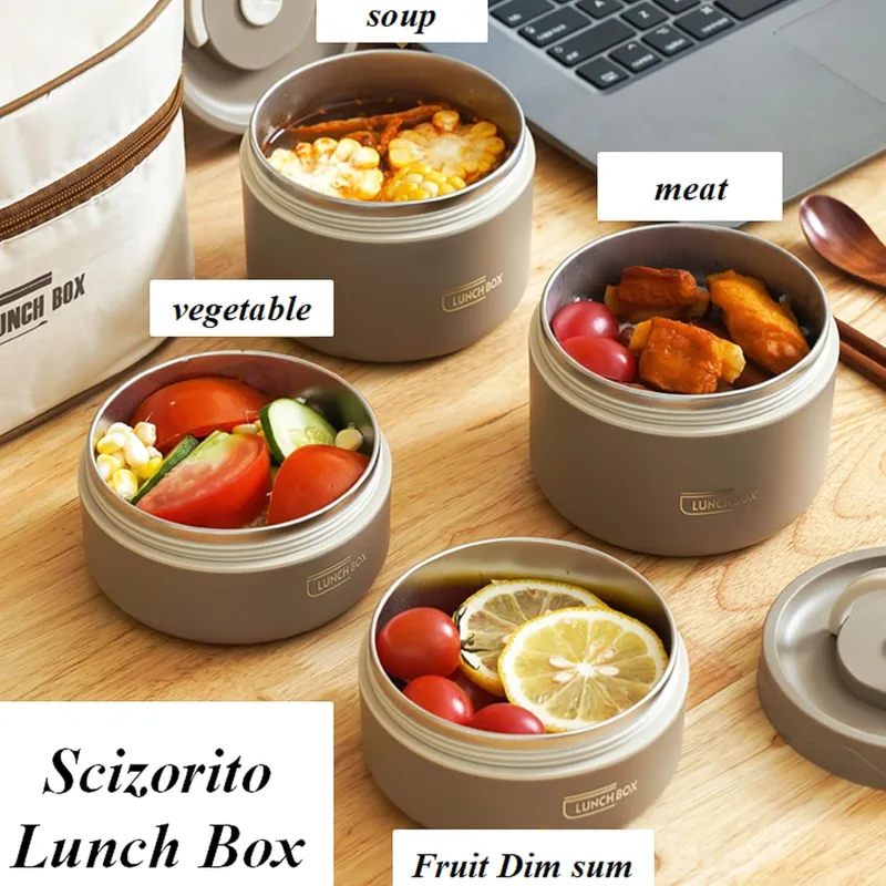 2-Pack 304 Stainless Steel Microwave-Safe Lunch Box Set – Stackable Insulated Bento Containers for Office & School – Blue