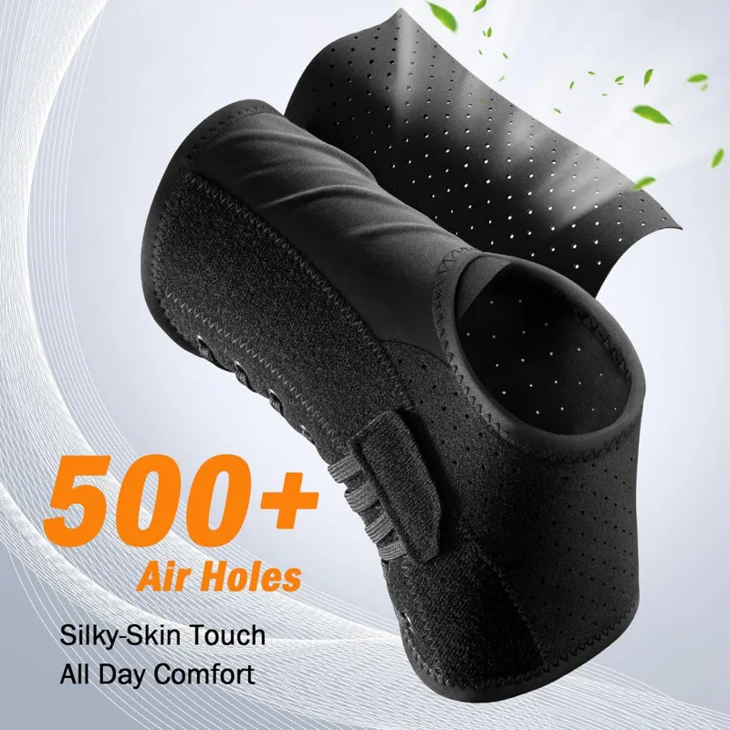 M Size Black Triple-Layer Compression Ankle Brace With Adjustable Lace-Up – Breathable Sprain Prevention Sleeve