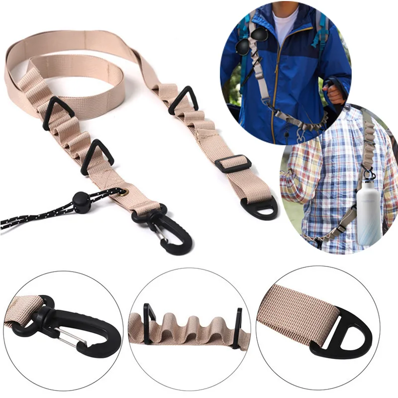 4 PCS Heavy-Duty Outdoor Utility Strap – Multi-Purpose Camping Gear & Bottle Hanging Lanyard – Black