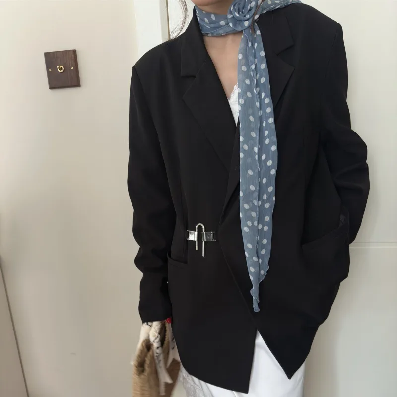 2 Pcs Dot Pattern Rose Flower Thin Scarf – Elegant and Versatile Neck Wrap for Women – White