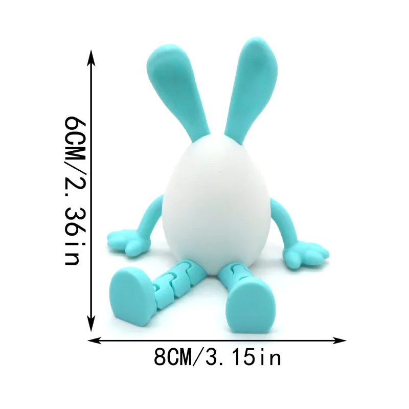 3-Piece Cool and colorful Easter Figurine Set – Identical Poseable Egg-Shaped Toys for Holiday Display and Interactive Play
