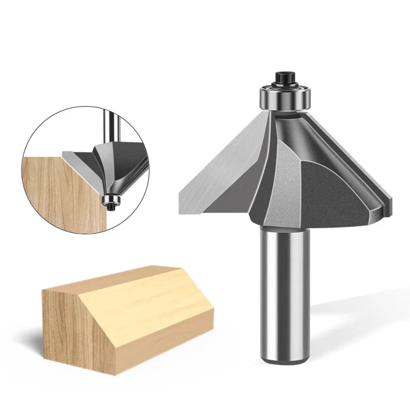12mm*7/8 45-Degree Chamfer Router Bit for Woodworking Edge Shaping for Furniture and Cabinet Projects(Gray) 12mm*7/8 45-Degree Chamfer Router Bit for Woodworking Edge Shaping for Furniture and Cabinet Projects(Gray)