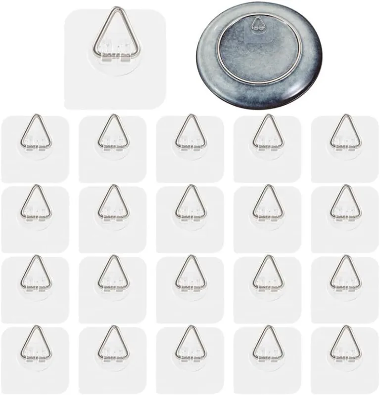 20-Pack Invisible Adhesive Plate Hangers for Wall Decor, Heavy Duty Triangle Hooks for Plates, Frames & Art (Transparent) 20-Pack Invisible Adhesive Plate Hangers for Wall Decor, Heavy Duty Triangle Hooks for Plates, Frames & Art (Transparent)