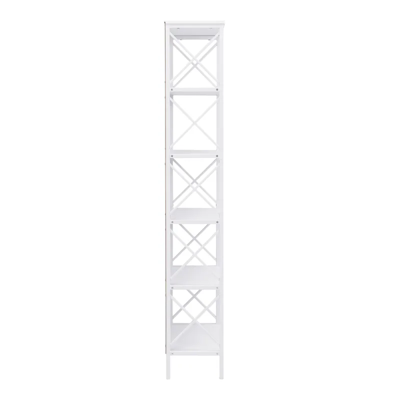 6 Tier Tall Bookshelf, White