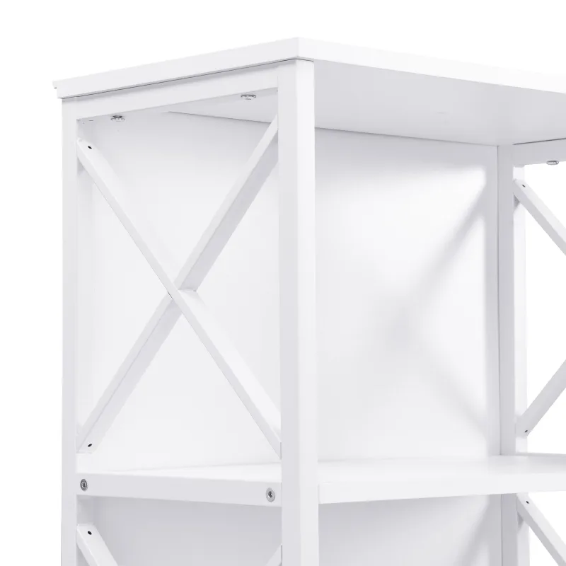 6 Tier Tall Bookshelf, White