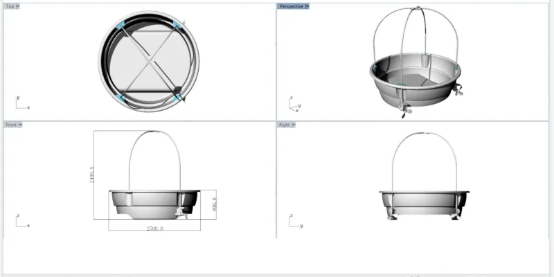 2.5m (5-Person) Smart Electric Power Round Transparent Boat – 2.5m