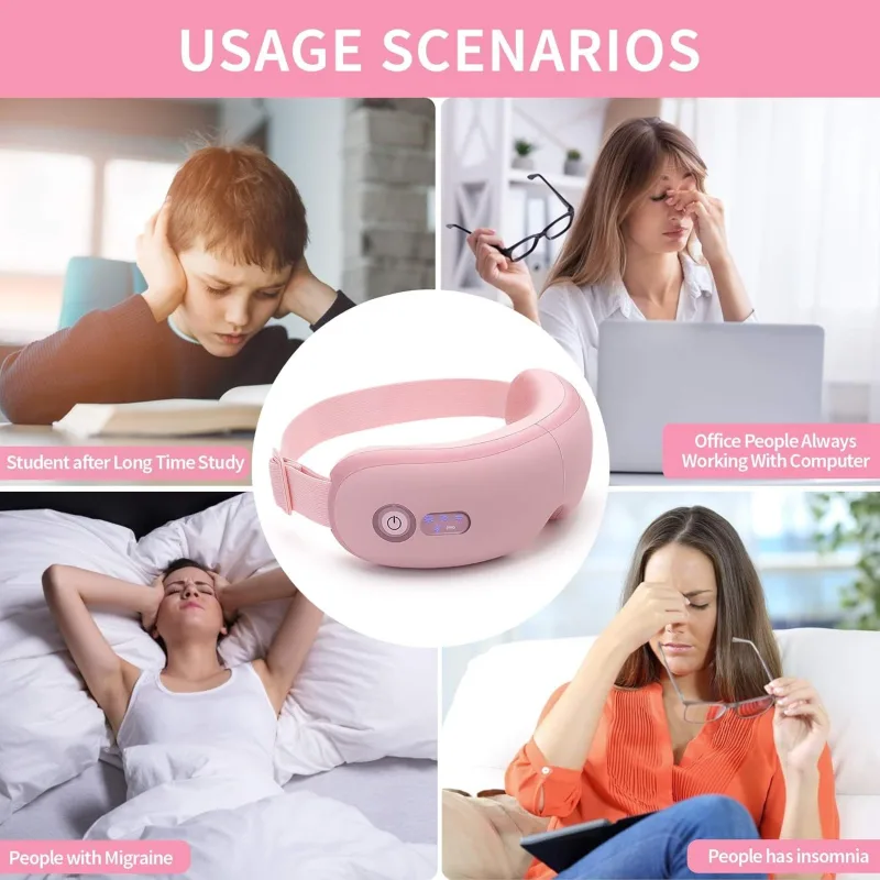 Eye Massager with Heat, Vibration and Warm Compress, Smart Sleeping Eyes Mask with Bluetooth Can Connect with Phone for Music,Gift for Mother’s Day