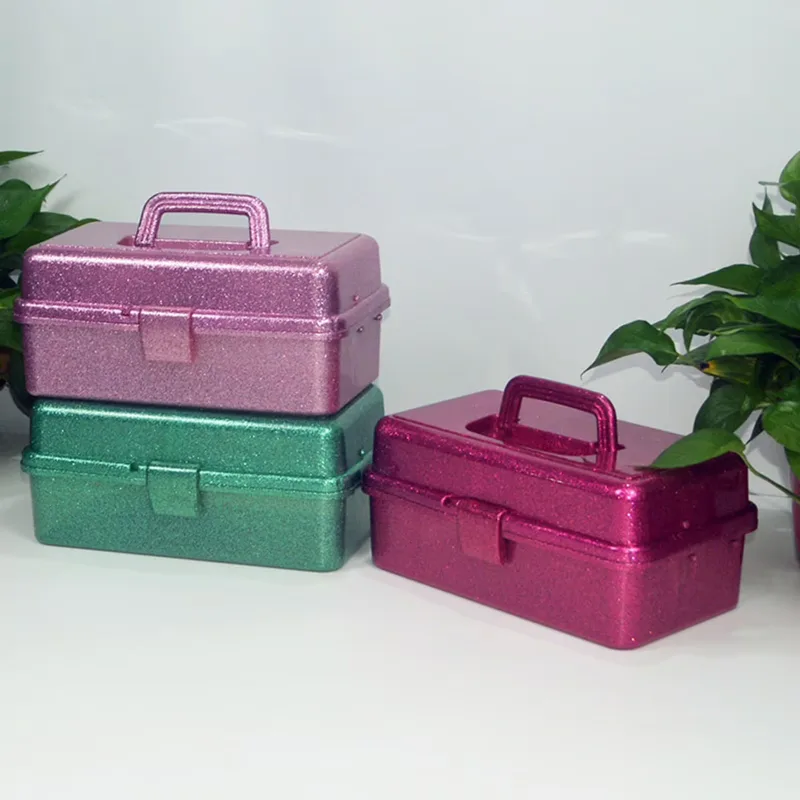 1 Piece Plastic Storage Bins With Lid and Handle, Plastic Latch Storage Box, Stackable Storage Container, Small Plastic, Green, 33 x 14.5 x 19.5 cm