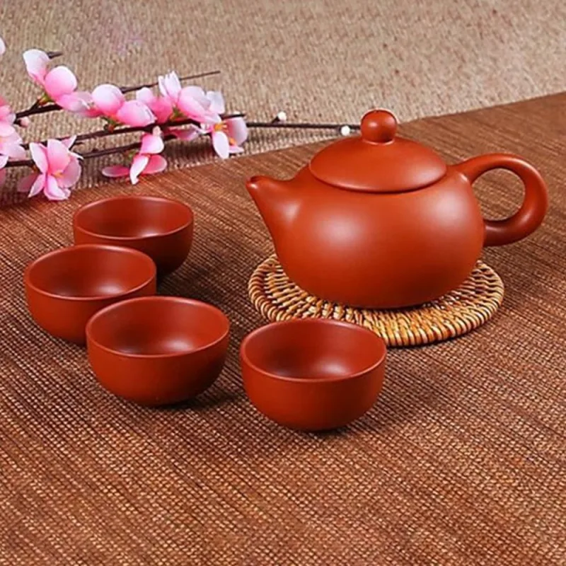 Traditional Chinese Zisha Ceramic Teapot Set with Assorted Colors, Authentic Teaware for Home Brewing
