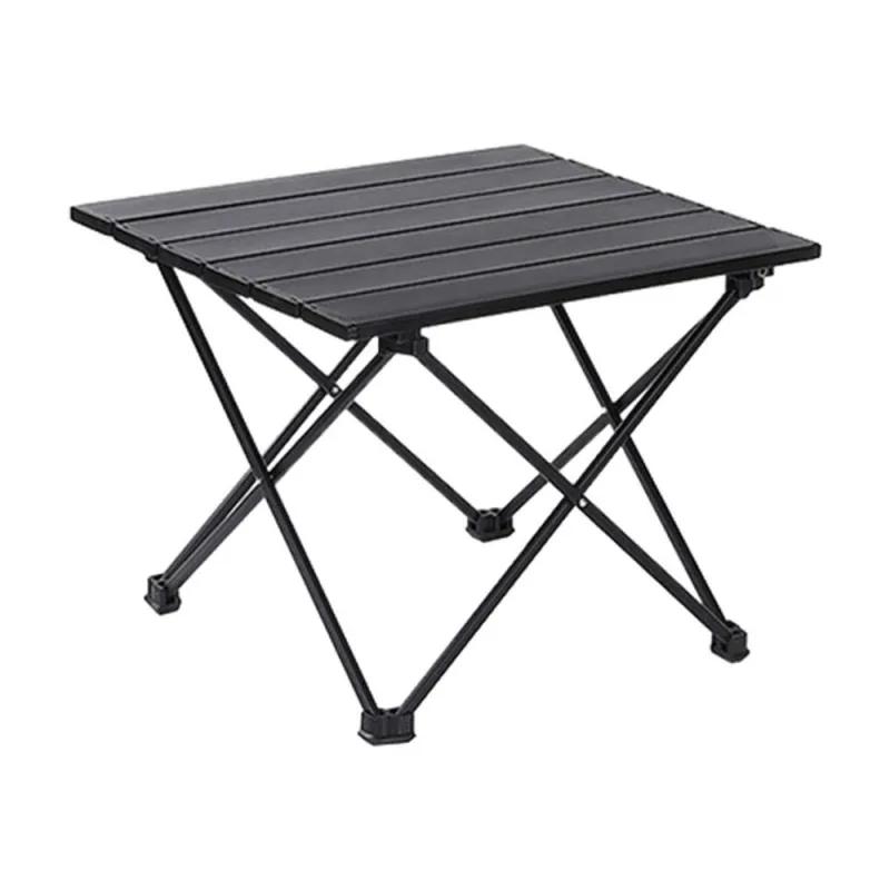 Camping Table, Folding Portable Camp Side Table, Lightweight Camping Table with Carry Bag, Ideal for Beach Outdoor Hiking Picnics BBQ Cooking Dining Kitchen, Black