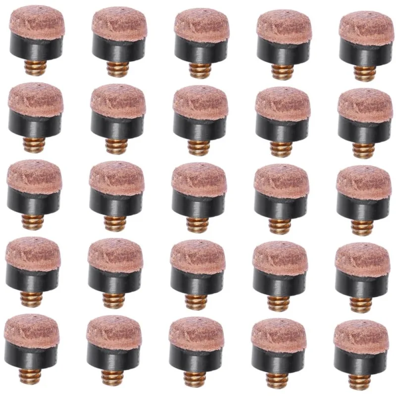 25Pcs durable screw on cue tips replacement pool stick tips