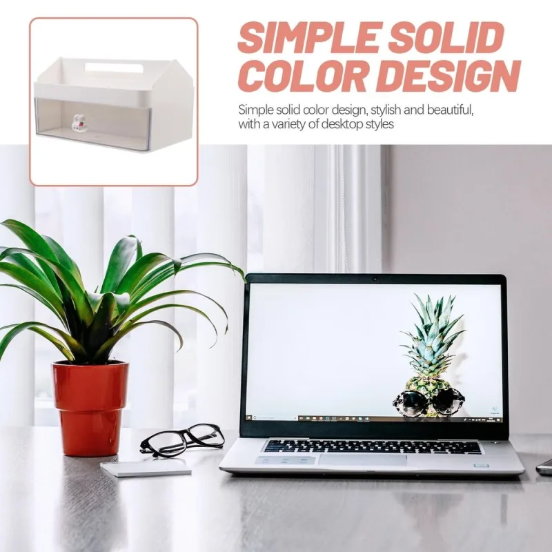 White PP Multi-Functional Desktop Storage Organizer for Office and Makeup
