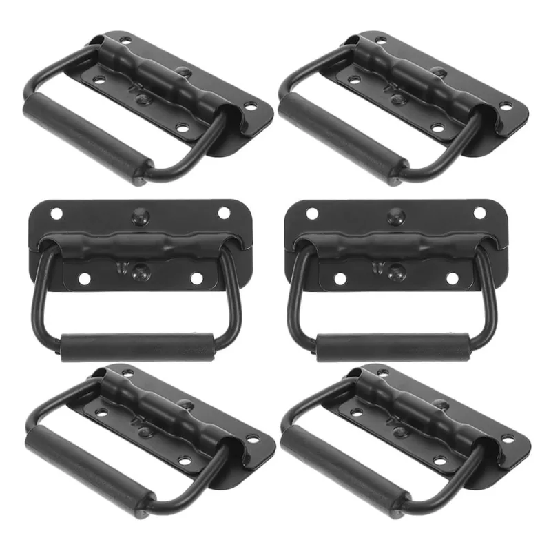 6Pcs Spring Loaded Metal Handles Heavy Duty Black Cabinet Door Pull Handles