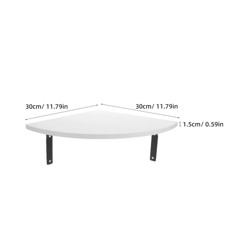 White Floating Corner Shelf Wall Mounted for Home Space Saving Storage and Decor