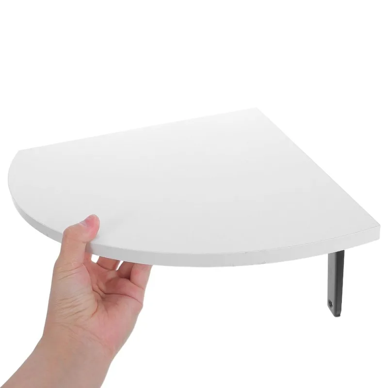 White Floating Corner Shelf Wall Mounted for Home Space Saving Storage and Decor