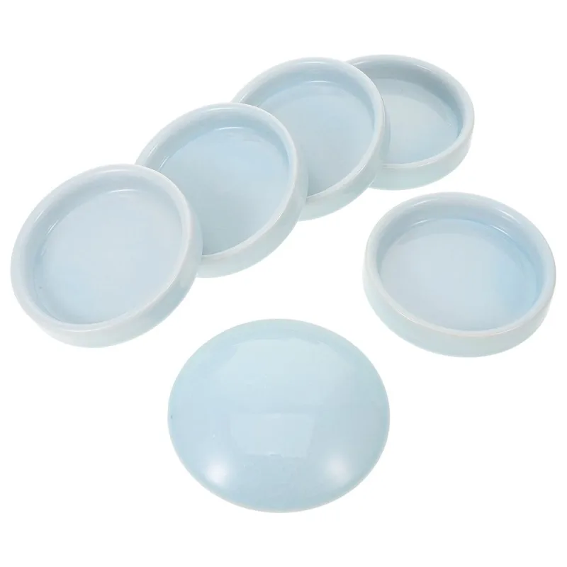 1Set Stackable Ceramic Pigment Plates Water Dropper Porcelain Paint Palette Tray