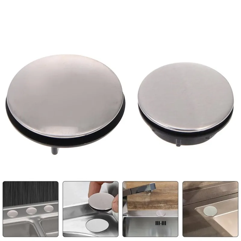 4-Pack Stainless Steel Sink Hole Covers, Plated Kitchen Drain Covers for Sink Openings