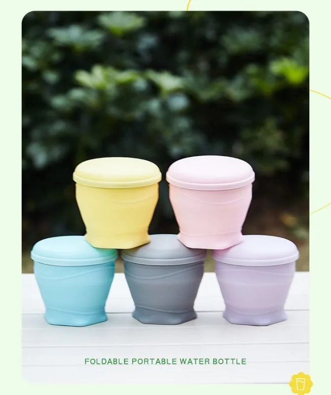 4Pcs Portable Folding Outdoor Water Cup – 4 Pink