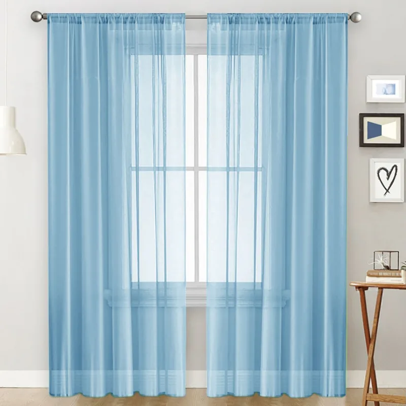 2 Pack Semi Blackout Sheer Curtains Light Blue 2 Pack Semi Blackout Sheer Curtains Light Blue