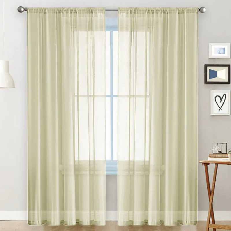 2 Pack Semi Blackout Sheer Curtains Beige 2 Pack Semi Blackout Sheer Curtains Beige
